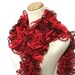 Valentines Day Red Hand Knit Ruffled Scarf