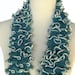Teal Hand Knit Ruffled Scarf