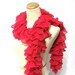 Pink Ruffle Scarf  Women Accessories Scarves Hand Made Hand Knit ArlenesBoutique