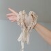 Ruffled cuffs/ Ruffled Fashion/ Victorian Ruffle cuffs/ Beige Wedding/ wrist cuff/ Fabric bracelet/ rusteam tt team teamstyle