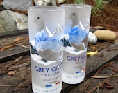 Two Grey Goose 375 mL bottle -- Flute Size Drinking Glass