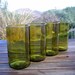 Four Recycled Tall Amber Wine Bottle Tumblers