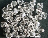 Beads Glass Clear Faceted Bicone 10 mm - 20 pcs