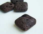 Lava Stone Diamond Beads 20mm Coffe Brown - Wabi Sabi - 6 pcs - Last Chance