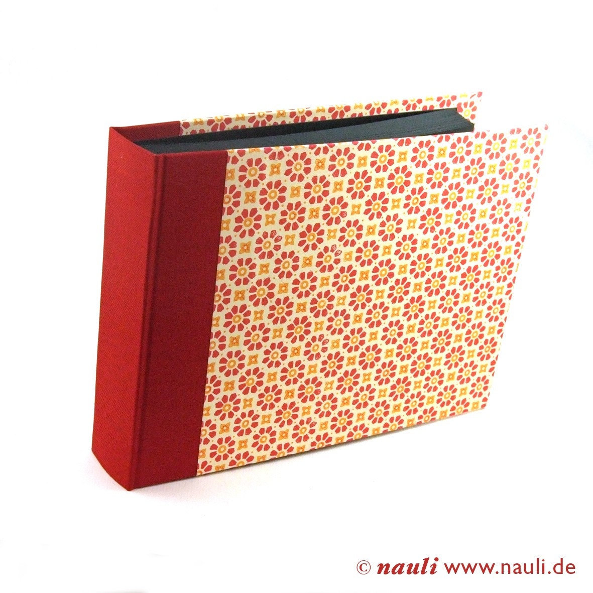 Photo Album red orange stamp flowers