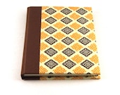 handmade Address Book yellow brown check