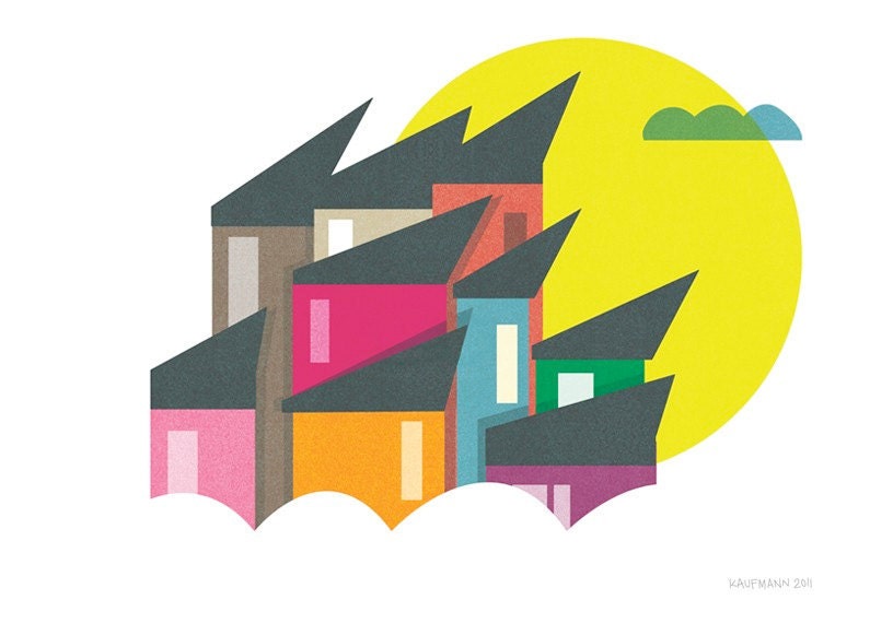 Houses of Colors Poster - 13x19 - 33x48.3cm