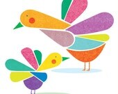 Birds and Colors Print - 8x10 or A4