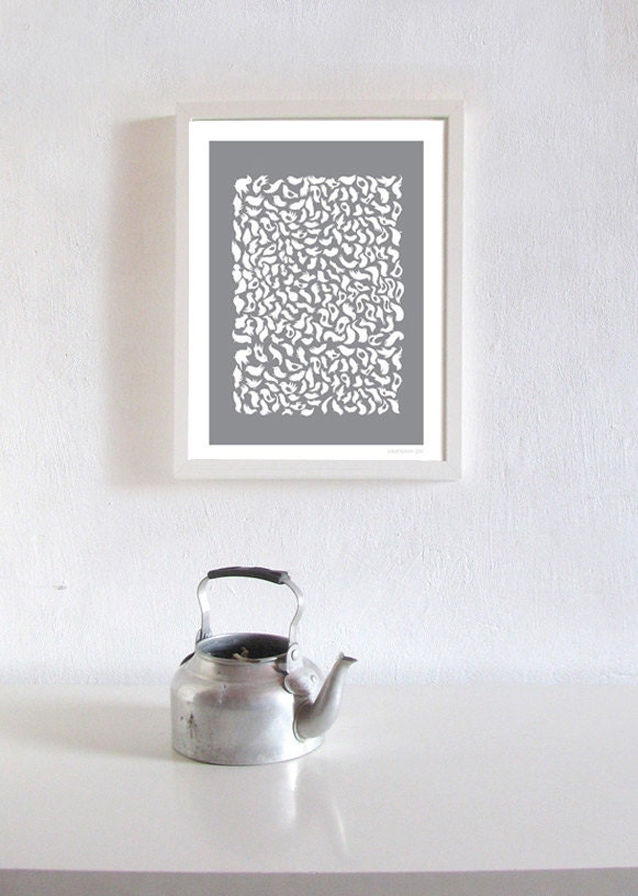 Grey Birds Print - 8x10 or A4