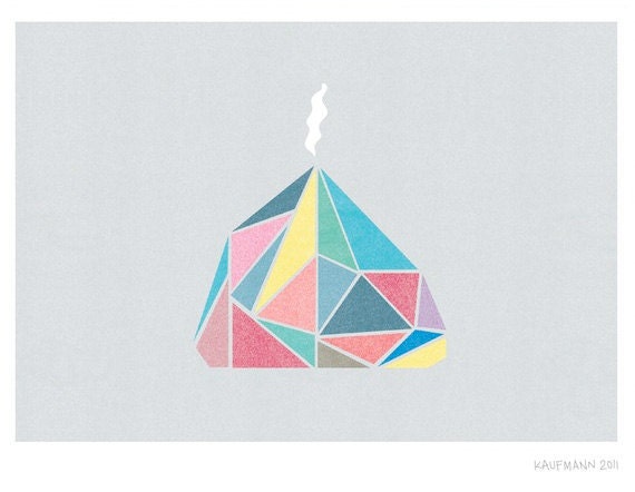 The Dimensions of a Volcano Print - 10x8 or A4