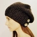 The Salt City. Knit unisex slouchy hat - Grey Gray Marble