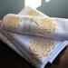 Cloth Dinner Napkin. Marigold. Set of Four. Hand Screen-Printed.