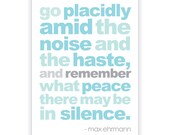 Desiderata Quote Inspirational Quote Art Print 8x10