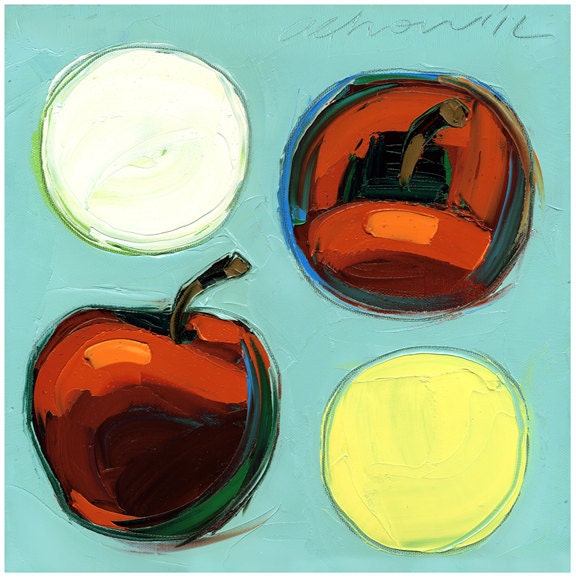 Original painting - Red Apples -12X12-Modern Fine Art