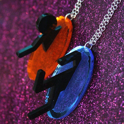 Laser cut acrylic Portal friendship necklace set