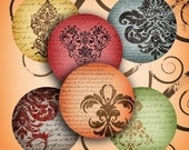 12 Printable Vintage Damask Posh Printables Circle Gift Tags