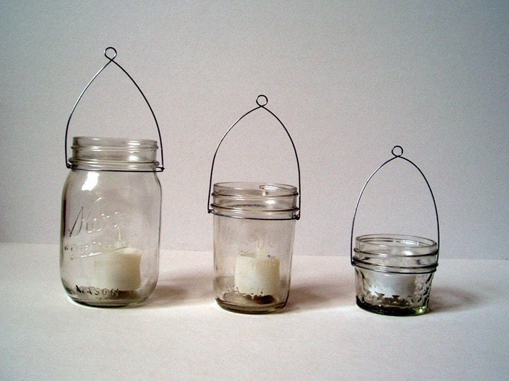 Wire Hangers for Hanging Mason Jar Lanterns - 6 Small/Medium and 6 Large Hangers