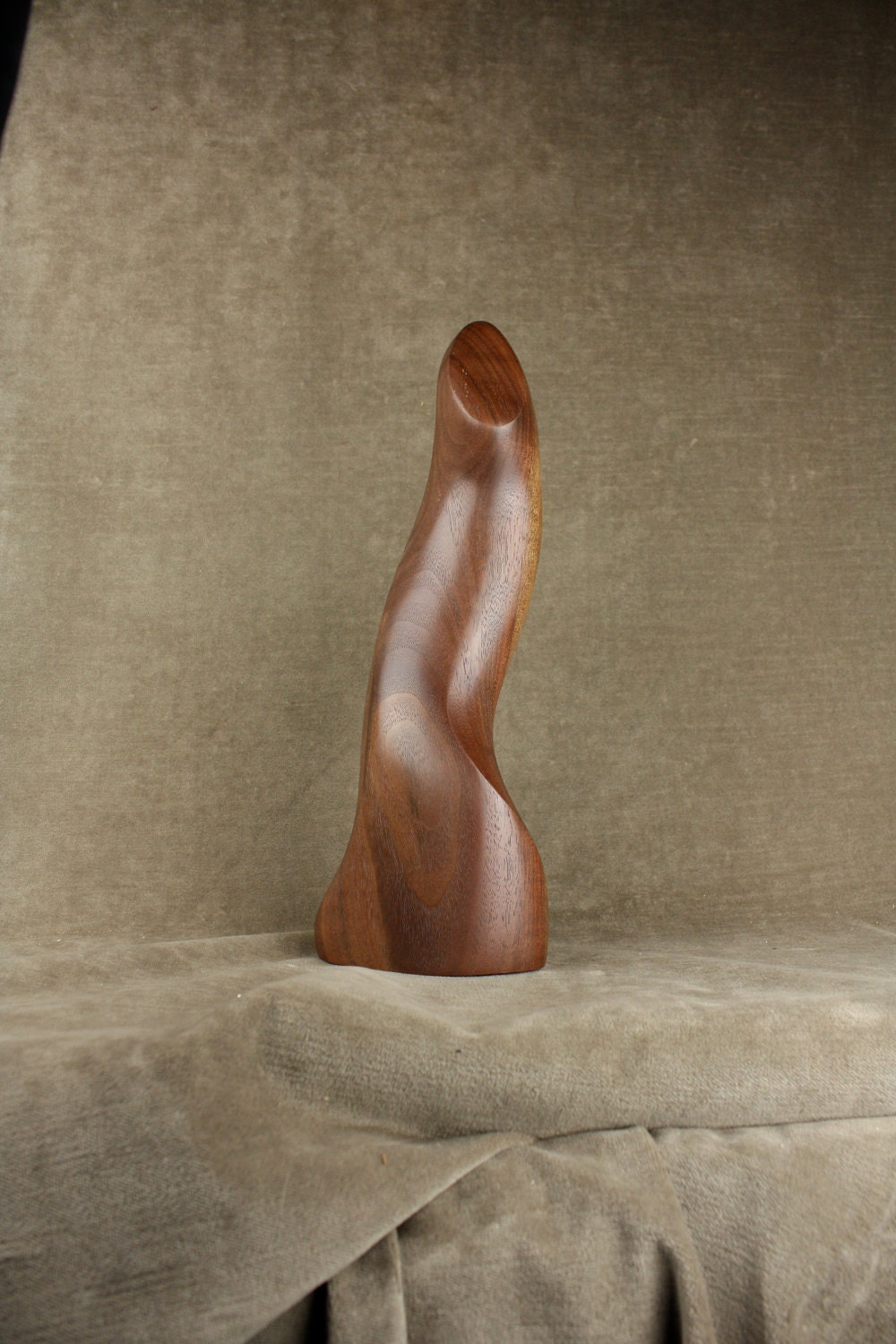 Abstract Art Wood Carving, Walnut Modern Sculpture, Fathers Day, Anniversary Gift by Gary Burns the Treewiz, Wedding Handmade in Oregon