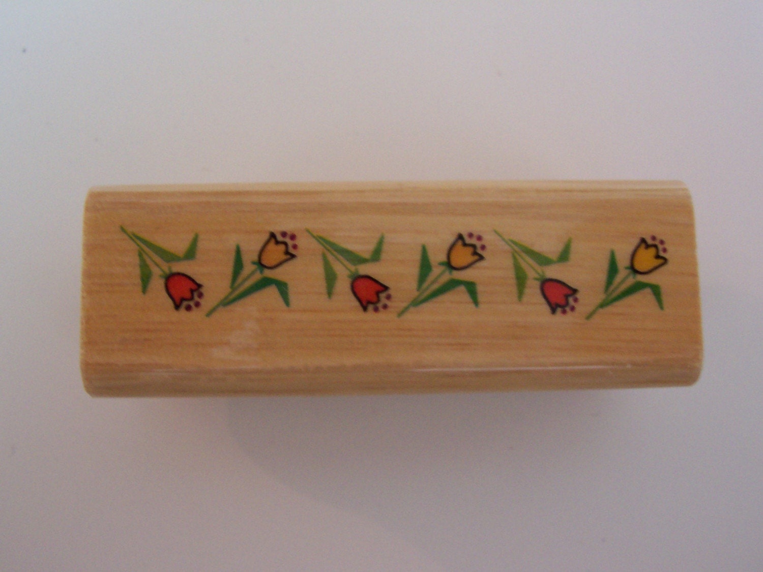 Tulip Border Rubber Stamp