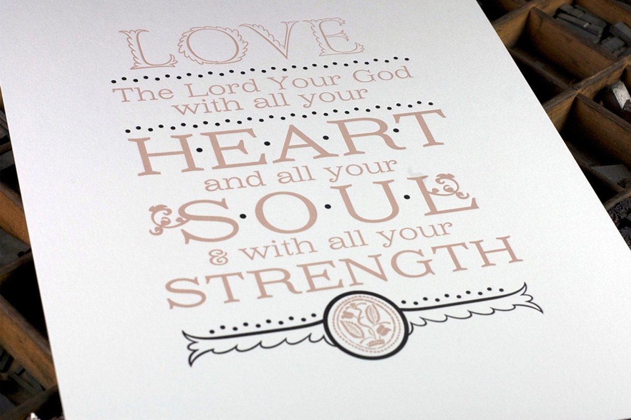 Love the Lord Broadside by The Permanent Collection Letterpress & Design Studio