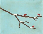 Winter Birds - PRINT 8x10 nursery decor - kids - baby - children