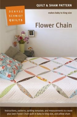 SALE.... 10% off Denyse Schmidt Quilts - Flower Chain Quilt & Sham Pattern - FREE shipping with min 1 yd fabric