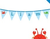 Under the Sea party - Personalized DIY printable pennant banner