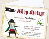Pirate party - Set of 15 custom invitations - Printable file also available