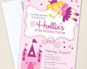 Fairy Princess party - Set of 15 custom invitations - Printable file also available - Choose your own fairy