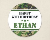 Camo party - Custom stickers - Sheet of 12 or 24