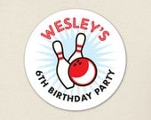 Bowling party - Custom stickers - Sheet of 12 or 24