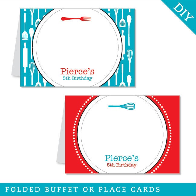 Cooking party - Personalized DIY printable buffet cards or place cards Il_570xn