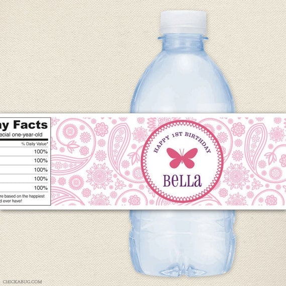 Butterfly party - Personalized water bottle labels - Set of 15 Il_570xn
