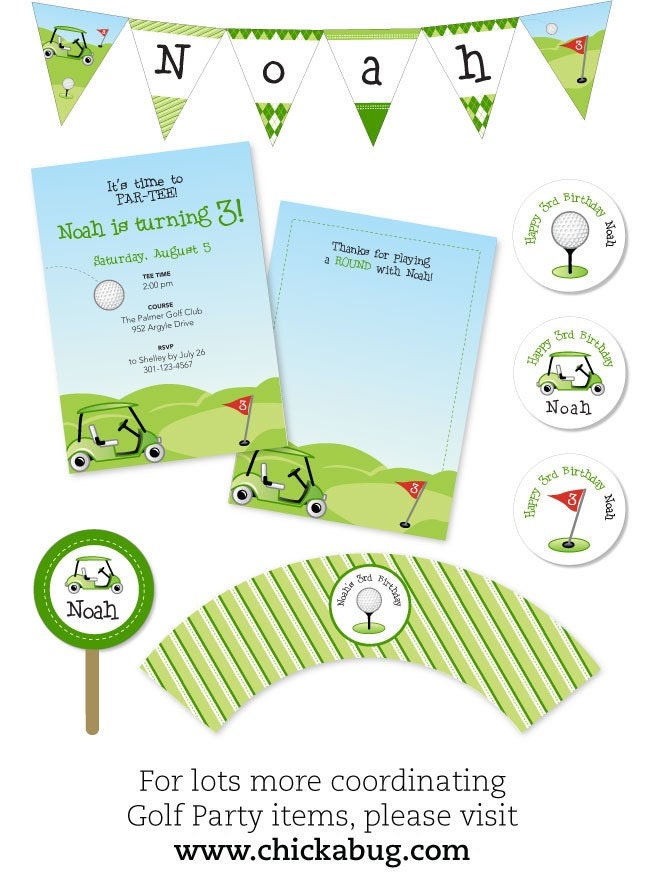 Golf party - Personalized DIY printable pennant banner
