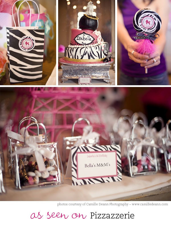 Zebra party in ANY COLOR - Personalized DIY printable buffet cards or place cards