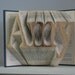 Custom Folded Book Art Sculpture - your name here - 3 letters