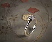 Elegant Solitaire Engagement Ring (14K white gold) - Made to Order