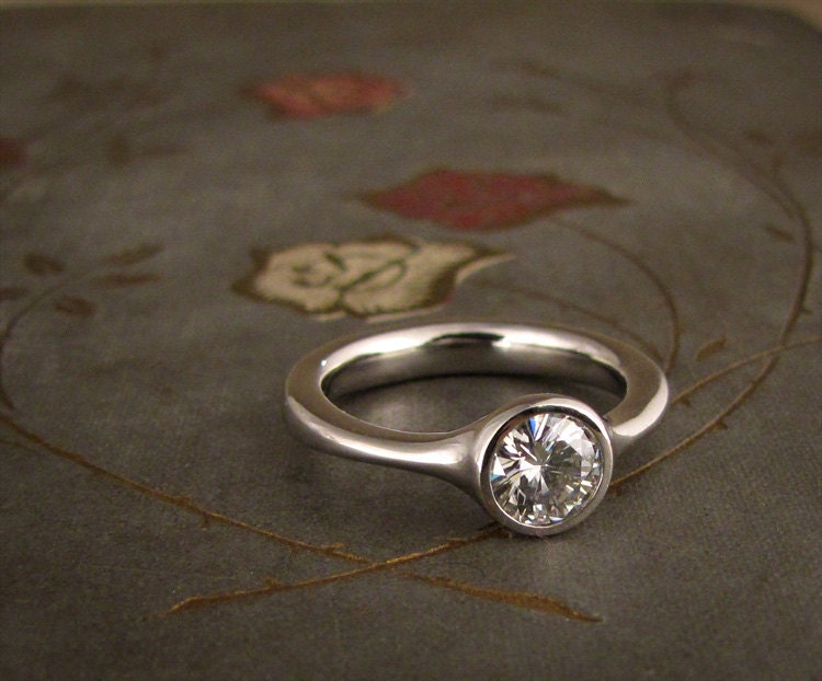 Low-Profile Solitaire Engagement Ring - Made to Order