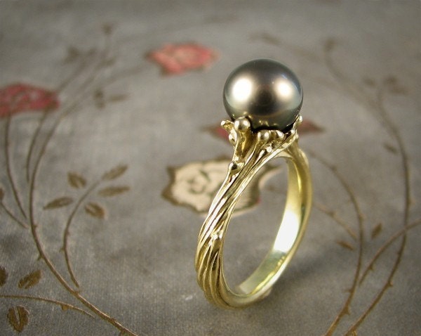 Sea Tendril Tahitian Pearl Ring Mounting (14K) - Made to Order