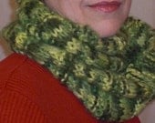 Hand Knit Cowl / Scarf - Versatility in Green