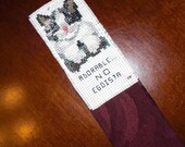 Handmade Cross-Stitched Bookmark - Adorable Kitten