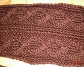 Handknit Skinny Scarf - Cabled Chocolate