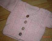 Handknit Baby Girl Cardigan - Easter Pink - 6 to 9 months
