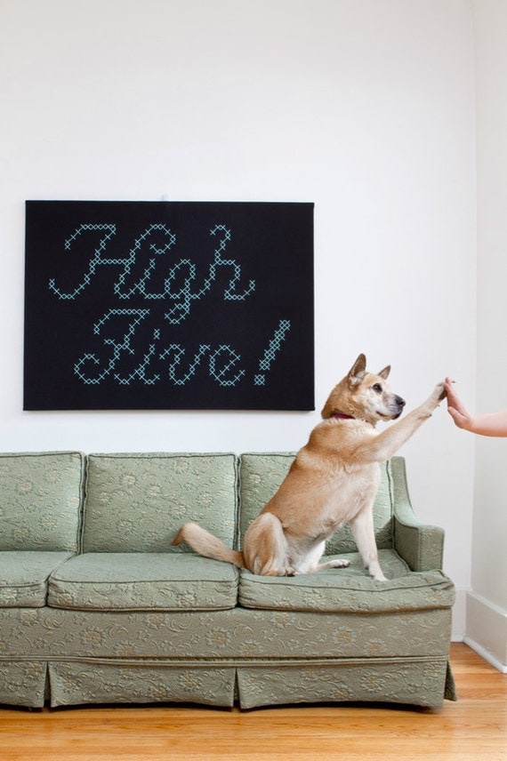 Giant "High Five" Cross-Stitch