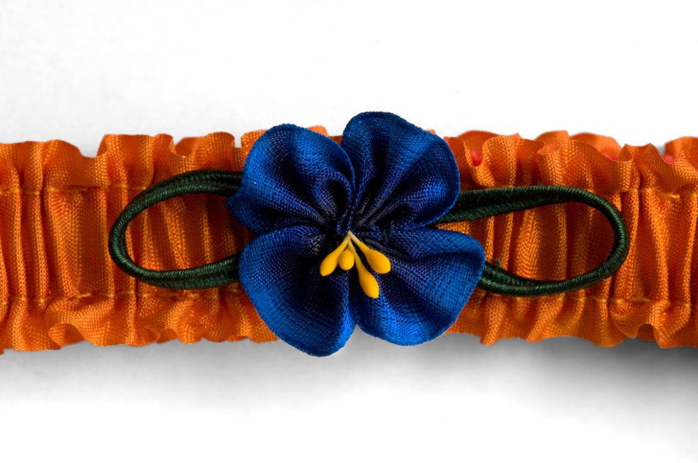 Flapper Garters with Blue Flowers