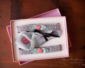 1920s Silk Garter Set with Coral Pink Roses