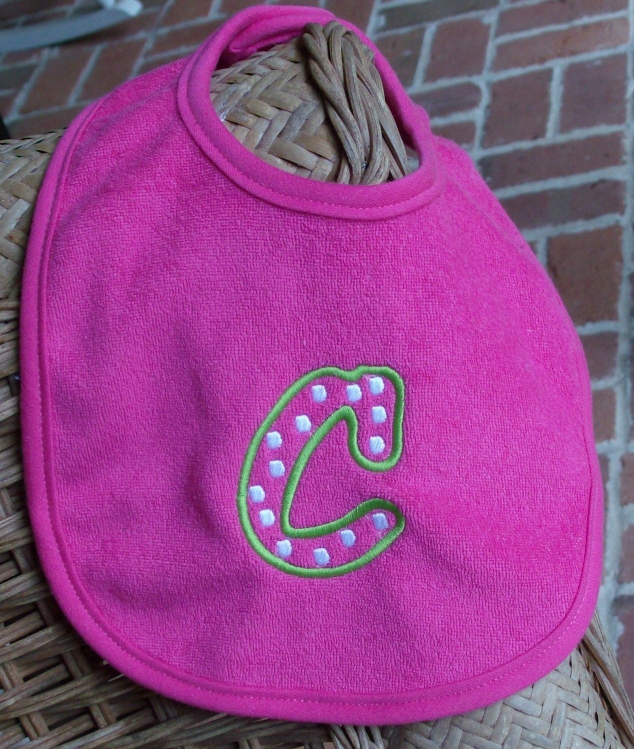 Personalized terry baby bib