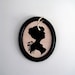 Art-Cameo woman silhouette -3D antler art Original painting- Rustic Shabby Chic