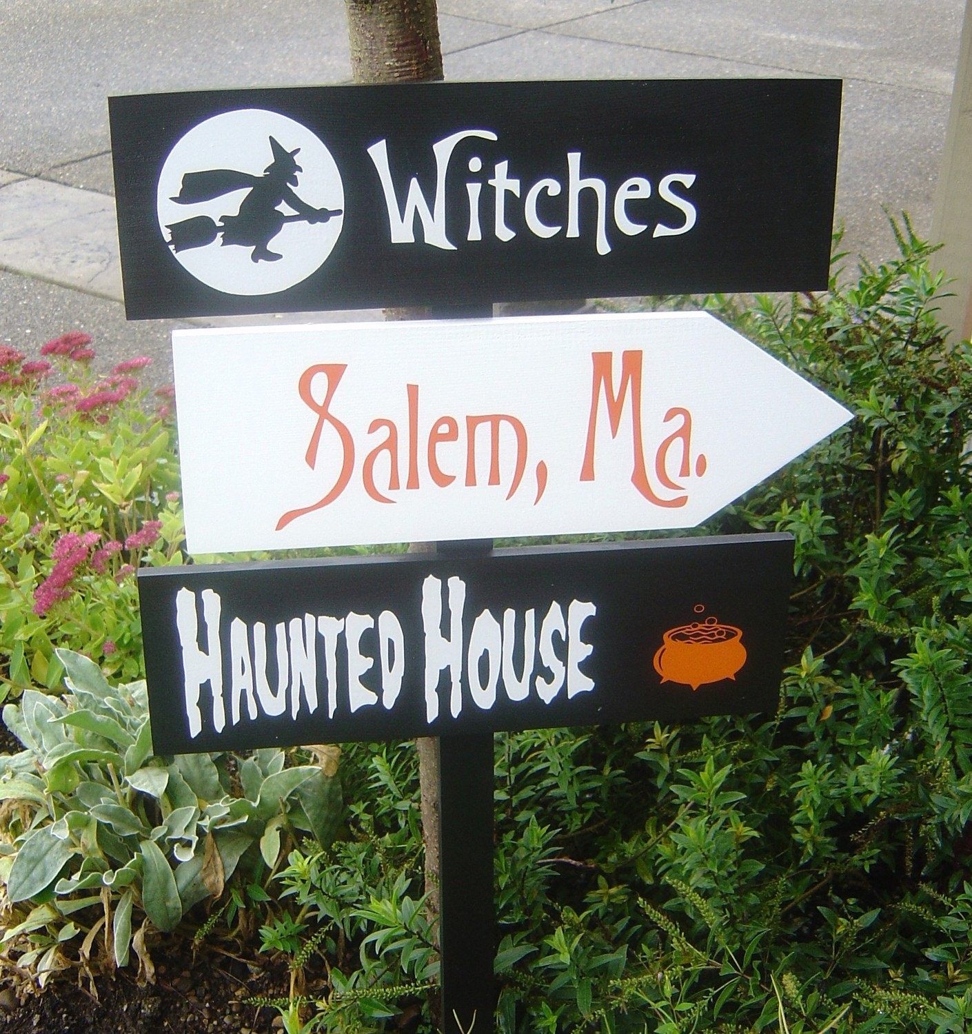 Halloween Signs for Trick or Treat, Halloween Parties or Décor.  Custom Directional Arrow Signs for the Halloween Bride.