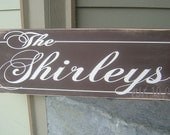 Vintage Wedding Sign with Bride and Grooms Last Name & Established Date.  Just Married, Family Name Sign, Gift Sign.  1-Sided, 8 X 24 inch.